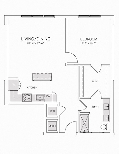 A09 W Floorplan at AVE Tampa Riverwalk, Tampa, FL, 33602